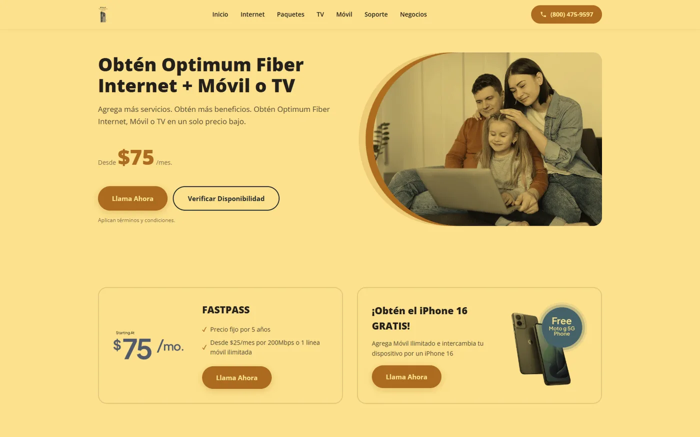 Optimum ESP — Spanish-language campaign landing system we built